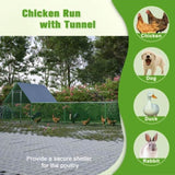 26'Lx6.7'Wx6.6' ft Large Metal Chicken Coop, Walk-in Chicken Run, Galvanized Wire Poultry Chicken W2505P197224