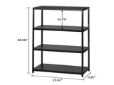 4-Shelf Metal Frame Bookcase, Black Finish 56197427