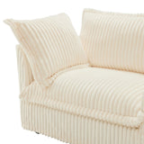 Slip-covered Armchair with 1 Big Back Cushion and 2 Big Toss Pillows, Single Deep Seat Comfy Single W3041P240119