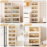 19.69" Side Wide Folding Storage Cabinet ,3 Tiers,19.69"11.81"31.1",Collapsible Storage Bins with 90104961
