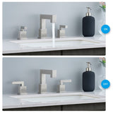 Brushed Nickel Widespread Bathroom Faucet, Waterfall Bathroom Faucets for Sink 3 Hole, 2-Handles T3177P277507