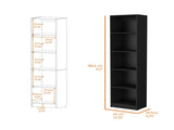 Zachary Black 5-Shelf Slim Bookcase B062P175813