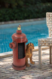 ZNTS 16.2x11x26.8" Red Fire Hydrant Water Fountain with Dog Bird Accents, Outdoor Fountian with Light W2078P178884