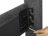 King Size Charcoal Grey Upholstered Platform Bed B108P160249