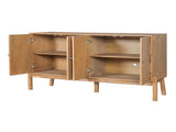 Vintage Sideboard Buffet Cabinet, 56.8" W x 18" D x 34.2" H, 4-Door Storage Cabinet with Metal N780P347334N