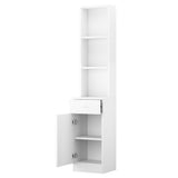 Standing 5 Compartments 1 Drawer 1 Door MDF Barber Cabinet White 43284972