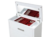 Coco Chest with Mirror Lid on Top Made with Wood in Milky White 659436351721