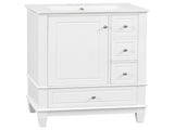 24" Bathroom Vanity with Sink and Drawers, White Freestanding Vanity Cabinet with Ceramic Top and 00086938