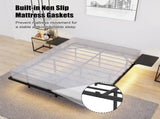 Queen Size Bed Frame , Heavy Duty Metal Bed Frame, Quick & Easy Assembly, LED light, No Noise, Black W311P416235