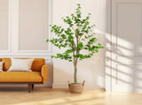 76" Artificial Enkianthus Tree with Black Plastic Pot N772P286779G