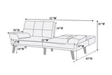 Black Polyfiber 1pc Adjustable Tufted Sofa Living Room Solid wood Legs Plush Couch HS00F8519-ID-AHD