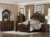 Traditional Design Dark Cherry Finish with Gold Tipping 1pc Nightstand of 3x Drawers Formal Style B01163511