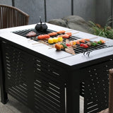 ZNTS fire pit multifunctional chinese hibachi cooking tea bbq grill patio grill stove table outdoor 61412135