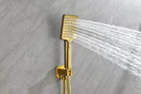 Wall Mounted Waterfall Rain Shower System With 3 Body Sprays & Handheld Shower W92858570