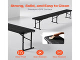 6 ft Plastic Folding Bench, Portable Bench for Outdoor Events, Camping, Dining, and Garden Use, 85868781