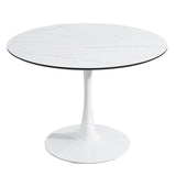 ZNTS TULIP DINING TABLE ,Dia. 106cm ROUND, WHT, MARBLE WHT, 1pc per ctn 65205784