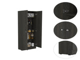 Buxton Rectangle 2-Door Storage Tall Cabinet Carbon Espresso and Black Wengue B06280489