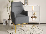 Modern Accent Chair Upholstered Armchair Single Sofa Chair with Curved Backrest and Gold Metal Legs N763P360684R