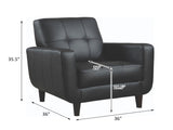 Black Track Arm Accent Chair B062P145483