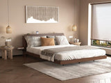 Floating Bed Frame Queen with Led Lights and Charging Station, Wood Queen Size Bed Frame with 65209522