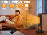 33" Tower Space Heater with 3D Flame, 1500W Portable Electric Heater with Thermostat, 60&deg 35471126