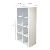 ZNTS 8-Cube Organizer Storage with Opened Back Shelves,2 X 4 Cube Bookcase Book Shleves for Home, Office 02606646