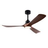 Hot sales 52 Inch Modern Ceiling Fan With 3 Color Dimmable 3 Solide Wood Blades Remote Control W2991P338644