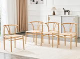 Wesborn Chair-Y-shaped Medieval Style Armchair for Dining Table, Woven Seat W2920P430782