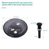 Bathroom Artistic Tempered Glass Vessel Bathroom Sink with Pop-up Drain, Grey W1243P247515