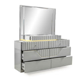 Modern Style 6- Drawer Dresser Made with Wood in Gray B009P155260