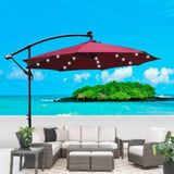 10 ft Outdoor Patio Umbrella Solar Powered LED Lighted Sun Shade Market Waterproof 8 Ribs Umbrella W65627956