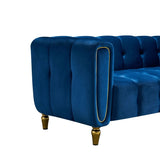 ZNTS Modern Velvet Sofa 83.07 inch for Living Room Blue Color W579107808