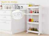 4-Tier DIY Rolling Storage Cart, 15.5" 9" 40.5" with Detachable Ventilated Trays for Kitchen & 45605880