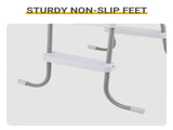 4-Step 52in Pool Ladder Iron Grey Frame White Steps 98777965