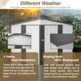 ZNTS 8 x 6 ft Outdoor Storage Shed, All Weather Metal Sheds with 2 Lockable Doors, Tool Shed for Garden, W2505P163543