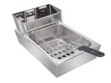 US Standard EH81 Deep Fryer, 110V, 1700W, 11.4QT/10.8L, Silver Stainless Steel, Single Tank, 92292067