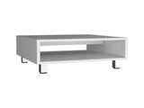 Coffee Table 10.6" H, 1 shelf, 4 legs, White B097P250872