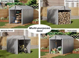 3x6x5 ft Outdoor Storage Shed Portable Garage Shelter, Outdoor Shed with Roll-up Zipper 08235980