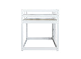 Solid Wooden, Solid Rubber Wooden Twin over Twin Loft Bed with Ladder, with Bed Platform of W504P191666