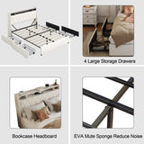 Full Size Frame with Ergonomic Headboard, Full Platform Frame with Outlets & Charger, Full W3107P262750