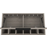 Bar Cabinet Puertu, Six Wine Cubbies, Double Door Cabinet, Light Gray Finish B092123057