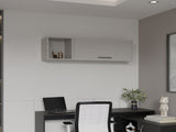 Wall Shelf 14.9" H, with 1 Door and 3 Shelves, Smokey Gray B097P250878