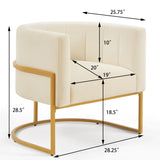 ZNTS Upholstered Velvet Accent Chair with Golden Metal Stand,Mid-Century Living Room Leisure Chair with W2186137440