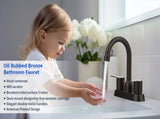 2 Handles Bathroom Sink Faucet, Oil Rubbed Bronze Centerset RV Bathroom Faucets for 2/3 HoleUnable 81955127
