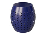 9.4" Steel Patio End Table, Round Hollow Drum Side Table, Accent Table for Indoor and Outdoor, Blue 21472305