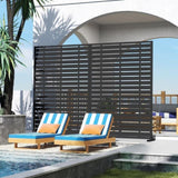Outdoor Screen, Freestanding Patio Screen with Metal Frame & Resin Panels, Modern Decorative W1859P339186