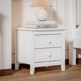 ZNTS 2-Drawer Nightstand for Bedroom, Mid Century Retro Bedside Table with Classic Design,White WF308187AAK