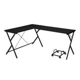 L-Shape Computer Desk with Computer Holder, Black B016P312615