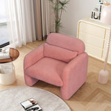 ZNTS Stylish and Minimalist Teddy Fleece Single Sofa Chair with Arms and Pillow, Armchair, Accent Chair W1716P196472