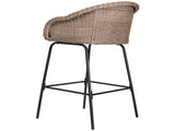 Ladd Outdoor Metal Wicker Barstool, Light Brown Faux Wicker, Set of 2 N775P277558B